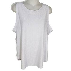 RBX Live Life Active Women's Tank Top Large White Textured Sleeveless Activewear
